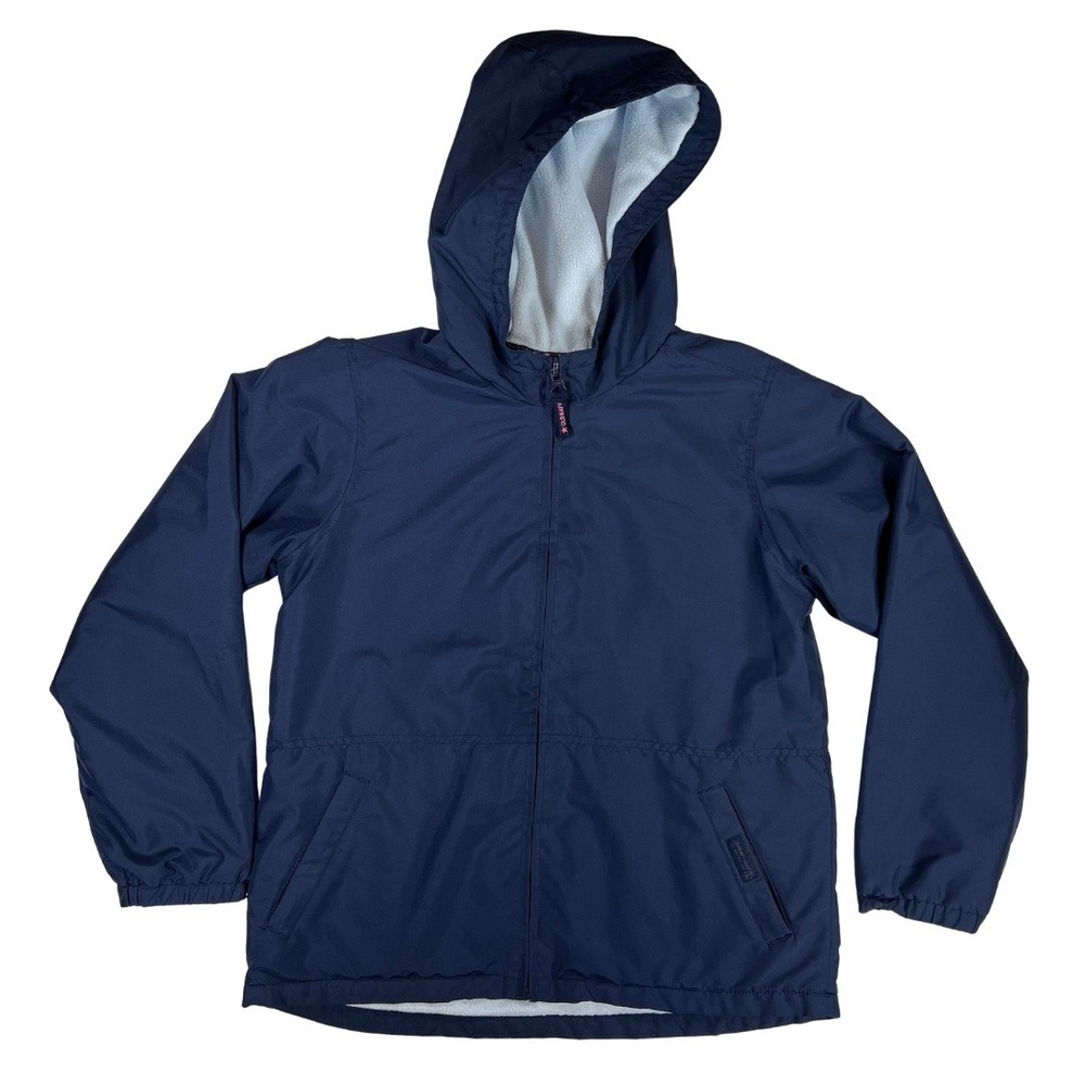 Old Navy Hooded Jacket Girls 10 Blue Fleece Lined Zip Coat